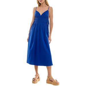 Beauty & Grace Juniors V-Neck Sleeveless Midi Dress Large Dark Blue - NWT $89
